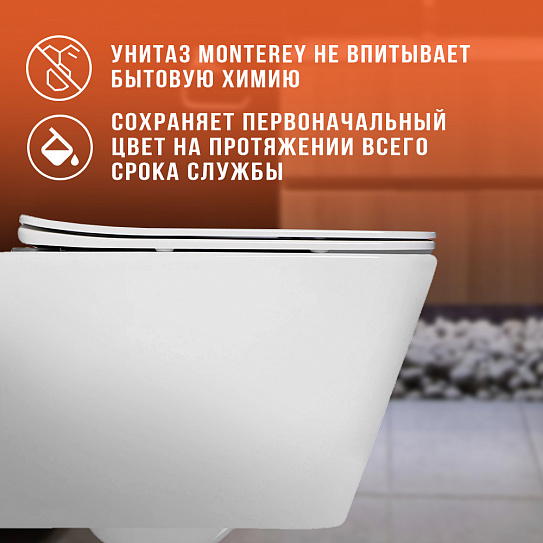 Унитаз подвесной MONTEREY ZT-015 сиденье дюропласт, крепеж в комплекте