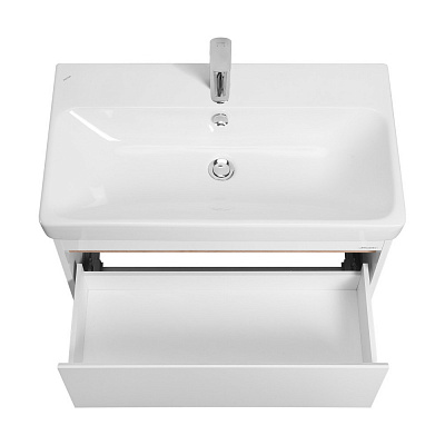 Тумба Марти 80 белый глянцевый/дуб эдгрейн (под раковину 239414) Aquaton 1A283201MY010