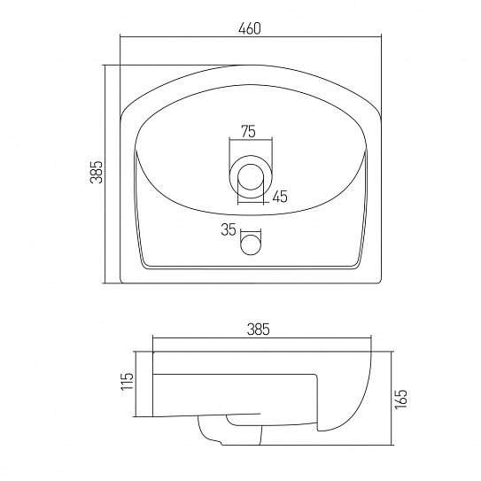 Раковина AQUATON Азов 45 1WH112449