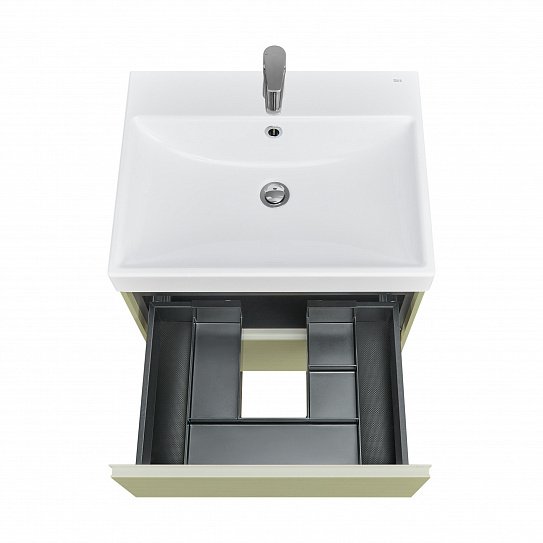 Тумба под раковину Roca Ona Olive 600 оливковый матовый, 2 ящика, ZRU9307859