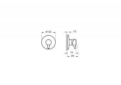 Смеситель для душа Vitra Nest Trendy A42229EXP (внешняя часть)