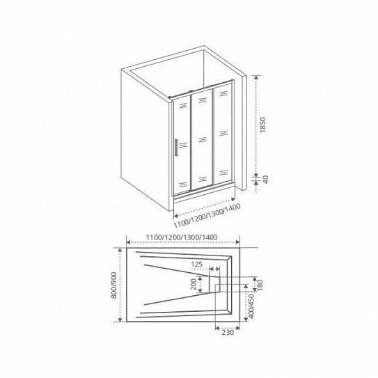 Душевое ограждение Good Door Orion WTW-120-C-CH