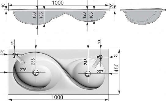 Раковина мебельная Velvex Otto 100 белая rkOTT100-81