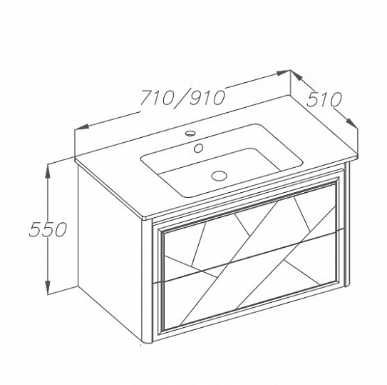 Тумба подвесная без раковины Smile Луиджи 70 серый матовый