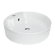 Раковина накладная 43 см круглая Sanita Luxe Best Shelf 43 BST43SLWB01SH  с отверстием под смеситель
