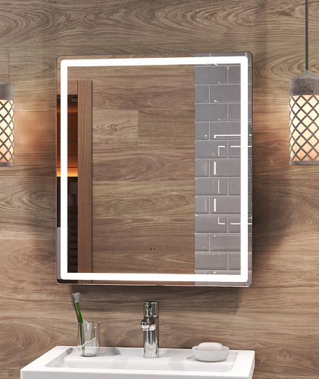 Зеркало в ванную 60х70 с антизапотевателем Vigo Geometry Comfort 600