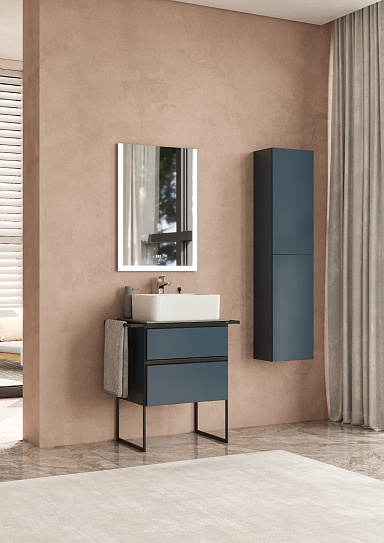 Тумба под раковину Roca Domi 60 2 ящика синий матовый ZRU9307867