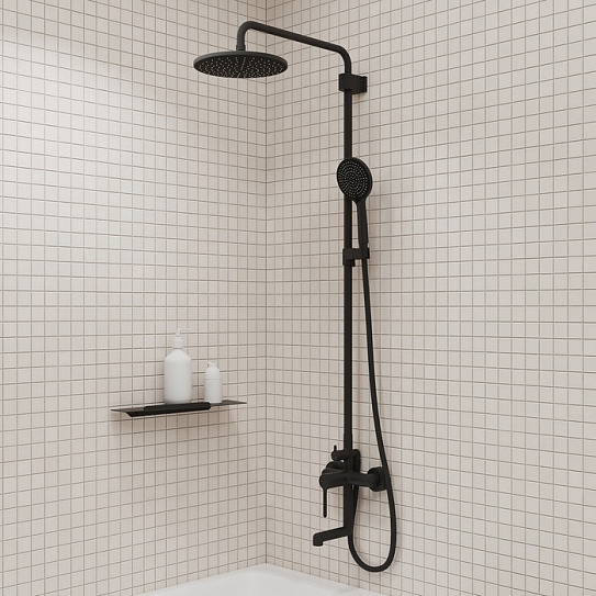 Душевая система с тропическим душем Iddis Aiger AIGBL3Fi06