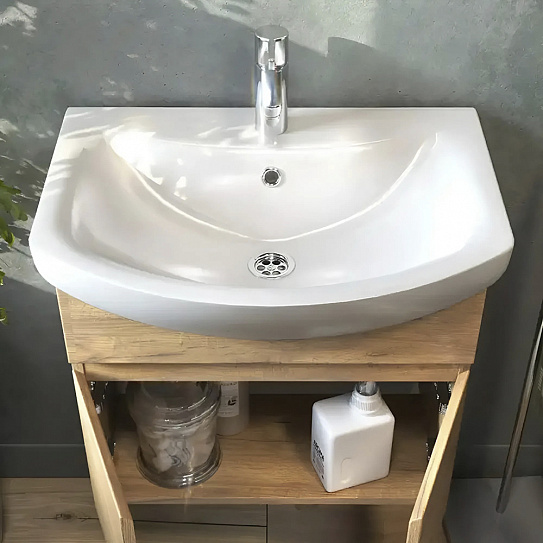 Раковина Santek Балтика 65 мебельная встраиваемая, полукруглая, керамика, 1WH207775