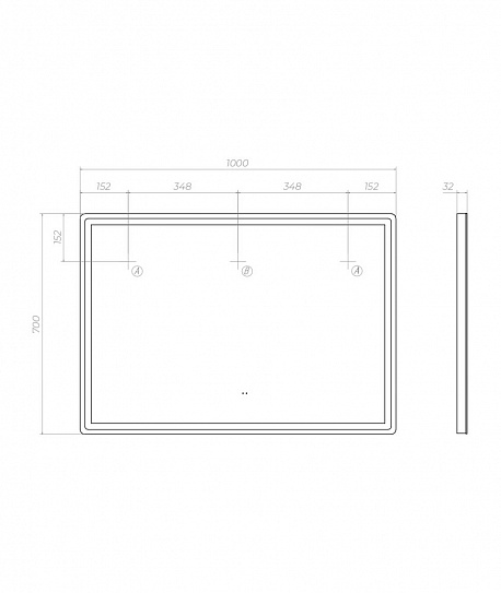 Зеркало Vigo Geometry Comfort 1000 с подсветкой, с антизапотевателем