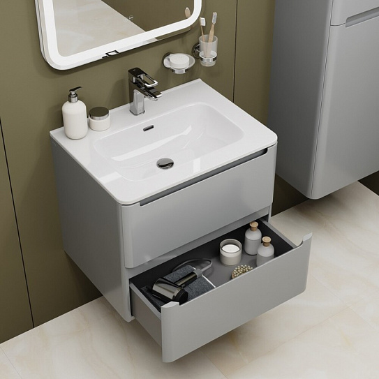 Тумба с умывальником подвесная IDDIS Edifice 60 см светло-серый EDI60L0i95K
