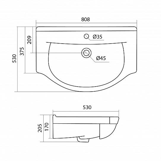 Раковина Santek Эльбрус 80 1WH109653