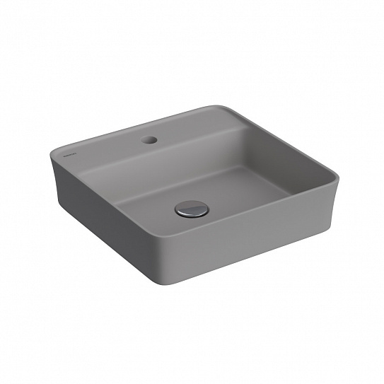 Раковина Berges Ego SL накладная 45x45 см матовый серый с отверстием под смеситель 182064