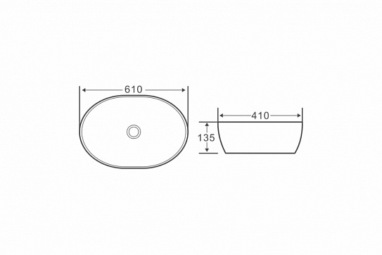 Накладная раковина 61х41 овальная BelBagno BB1348