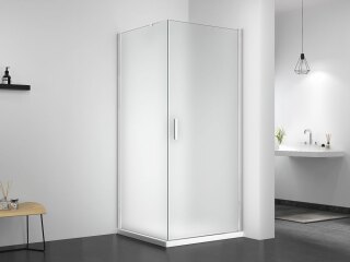 Душевое ограждение 100х100 правое MONTEREY EX-217R хром матовое стекло 8мм