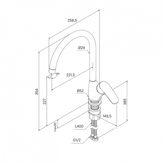 Смеситель для кухни Milardo Rora RORBN0JM05, сатин