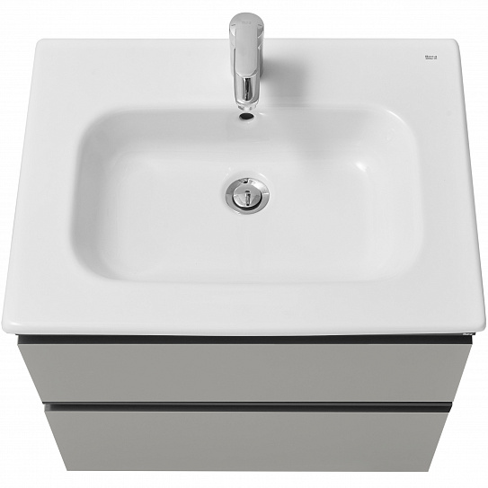 Тумба с раковиной Roca Domi 60 2 ящика серый матовый ZRU9307873