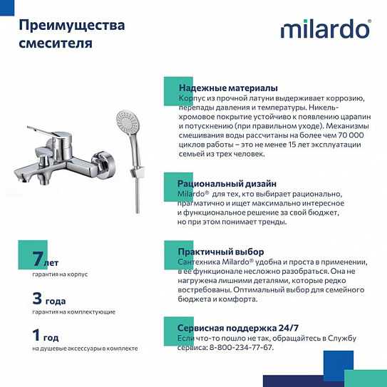 Смеситель для ванны Milardo Enjoy ENJSB00M02