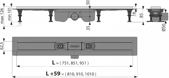 Душевой лоток AlcaPlast APZ22-750