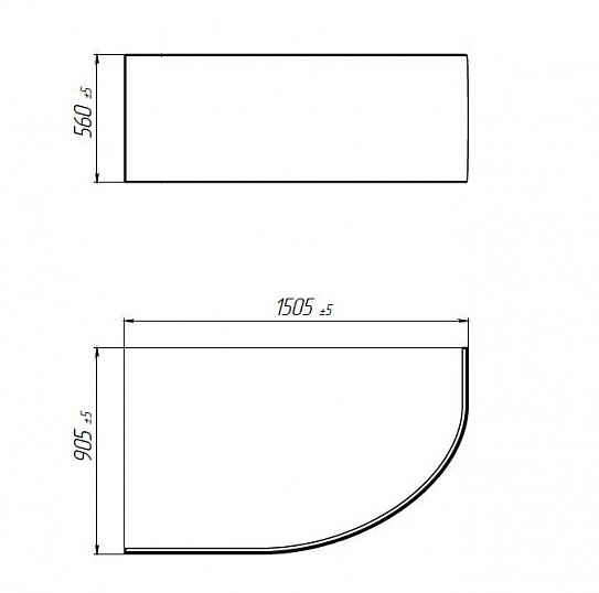 Панель фронтальная для ванн FLAT DIANA 150*90 R/L 1Marka