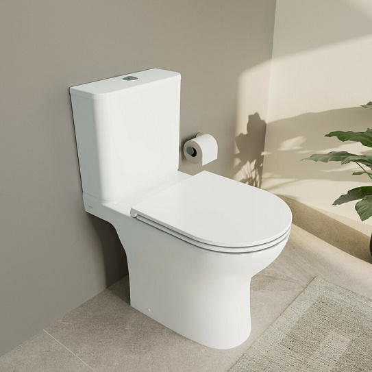 Унитаз безободковый напольный Vitra Vortex M50 тонкая крышка-сиденье с микролифтом 9889B003-7200