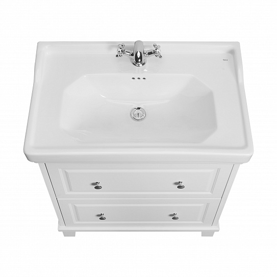 Тумба с раковиной Roca Carmen 80 2 ящика ZRU9307845, белый матовый