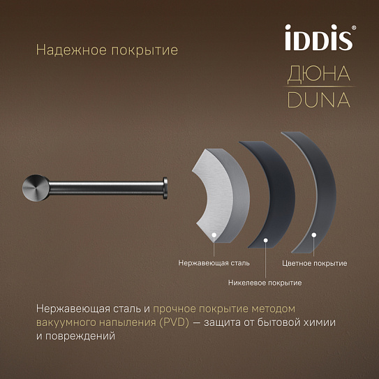 Бумагодержатель IDDIS Дюна (Duna) DUNGM00i43 нержавеющая сталь графит матовый