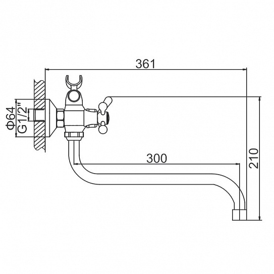 Смеситель для ванны Ledeme L2220