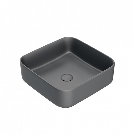 Раковина накладная 39 см Iddis Bridge BRIGM04i27 серый матовый квадратная
