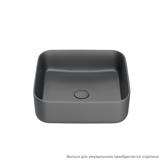 Раковина накладная 39 см Iddis Bridge BRIGM04i27 серый матовый квадратная