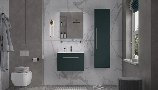 Тумба под раковину Posse 650-0-1 (Оскар) навесная верде Velvex (рак.235257 в комплект не входит)