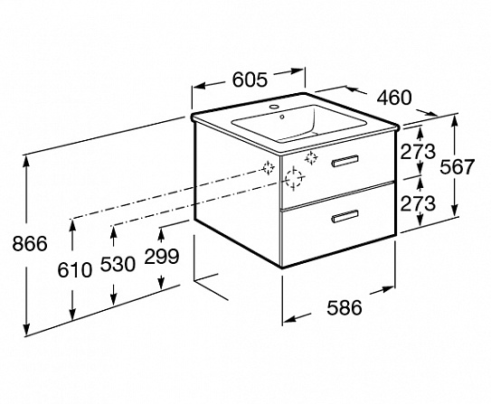 Тумба под раковину Roca Victoria Nord 60 венге ZRU9000027