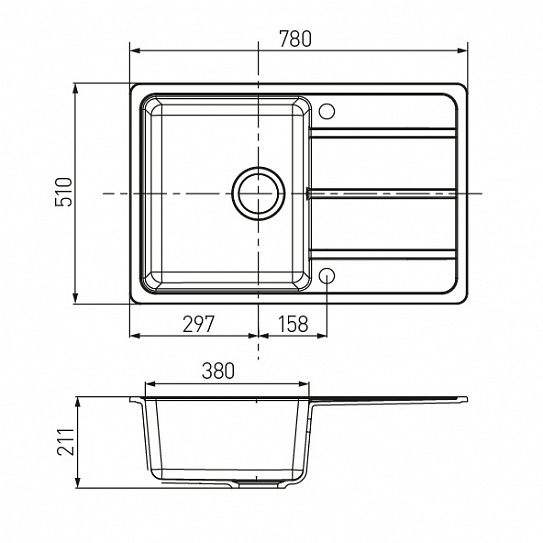 Мойка гранитная Акватон Аманда  графит 1A712832AD210