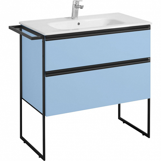 Тумба под раковину Roca Domi 80 2 ящика небесный синий матовый ZRU9307871