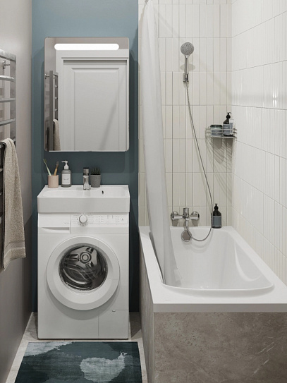 Раковина на стиральную машину Santek Клио 63х51 с кронштейнами и сифоном 1WH501784, белая, керамика