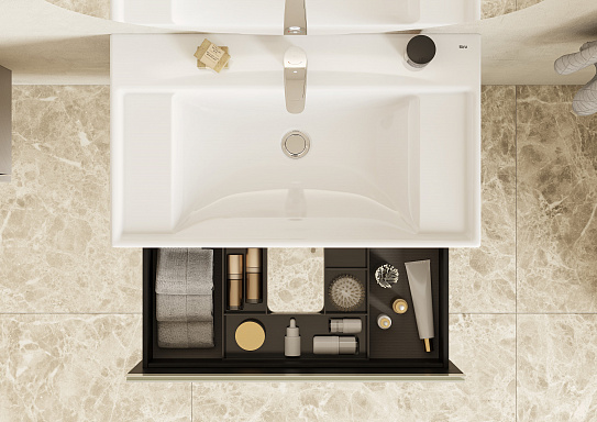 Тумба под раковину Roca Ona Ivory 800 слоновая кость, 2 ящика, ZRU9307862