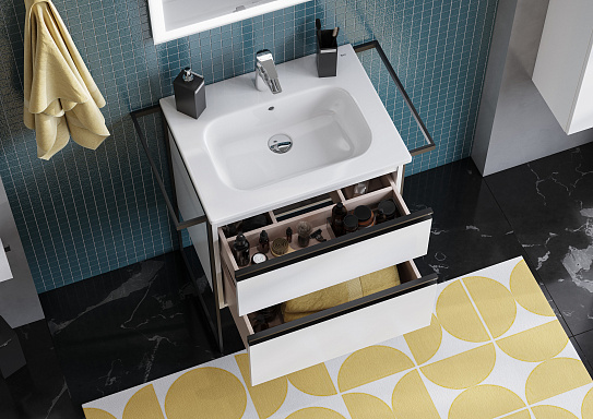 Тумба под раковину Roca Domi 60 белый глянец 2 ящика A857458806