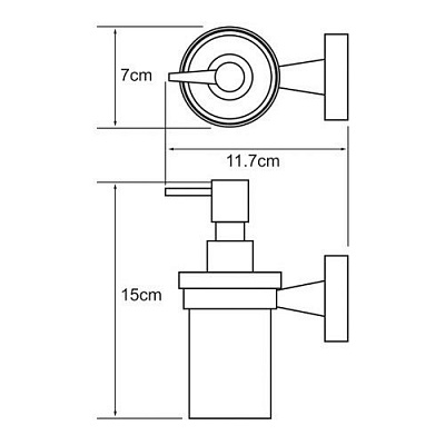 Дозатор для жидкого мыла стеклянный, 170 ml WasserKRAFT Isen K-4099