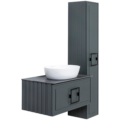 Тумба под раковину La Fenice Cubo 80 см серая матовая (рак. 238720) FNC-01-CUB-G-80