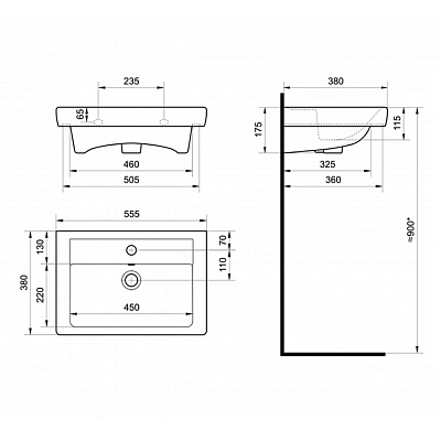 Раковина Aquaton Тигода 55 1WH302127 мини