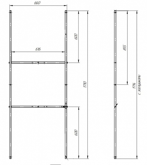 Рама разборная ПУ 175-180*70, 1MarKa 03пу1751870