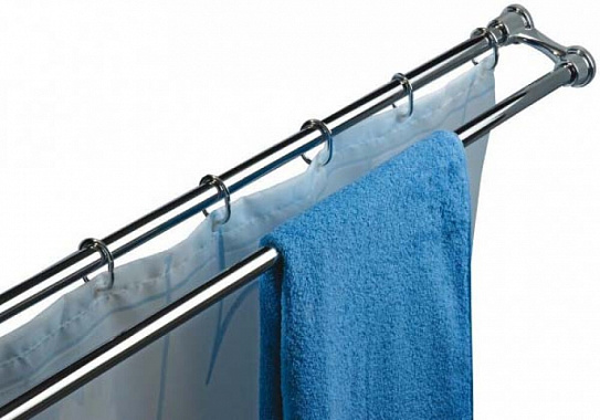 KSS-DBL-02 Карниз для двух штор хром  (120*220)