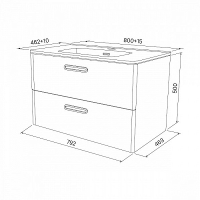 Тумба с раковиной 80 см Iddis Brick 80 BRI80W0i95K