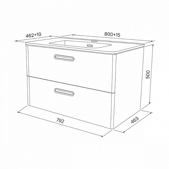 Тумба с раковиной 80 см Iddis Brick 80 BRI80W0i95K