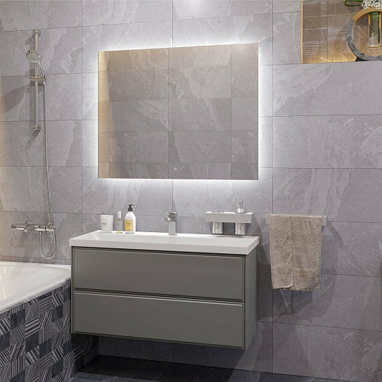 тумба подвесная серая матовая MIRSANT Dante 80 (под рак 262523 Style 80)