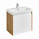 Тумба под раковину AQUATON Сканди Doors 70 белый глянец/дуб рустикальный 1A278901SDZ90