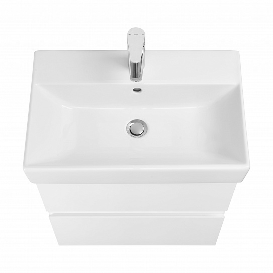 Тумба подвесная с раковиной Roca Oleta 60 белый матовый, 2 ящика, A857639501
