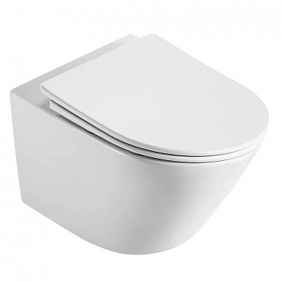 Унитаз подвесной безободковый торнадо D&K Rhein.Bach DT1476516, сиденье микролифт