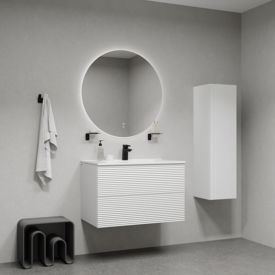 Тумба с раковиной (0138000i28) подвесная 80 см белая IDDIS Bild BIL80W0i95K