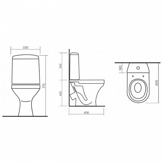 Унитаз-компакт Sanita Аттика (эконом) ATCSACC01090113